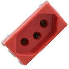 TOMADA 2P+T TERMOPLASTICO C/ COMPONENTES METALICOS 20A/250V SIST MODULAR VER<br/>