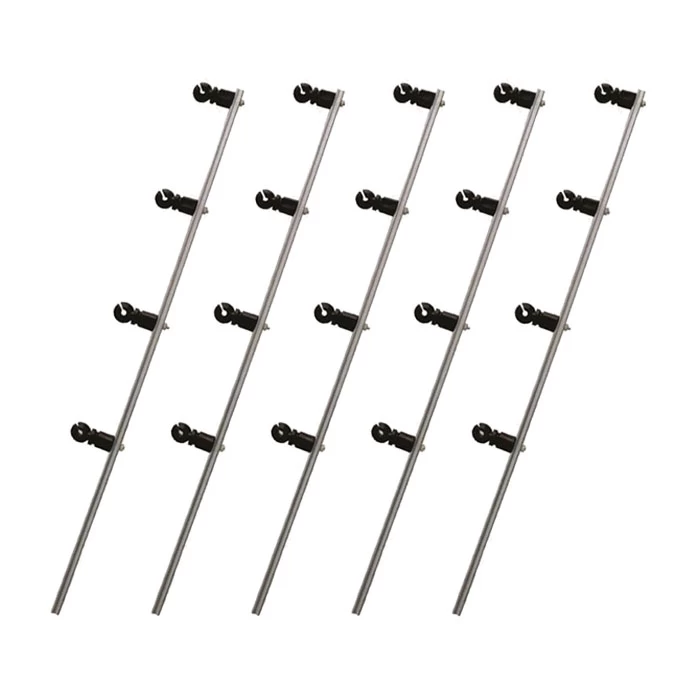 HASTE P/ CERCA 1/2 C/6 ISOLADORES - PRETO<br/>