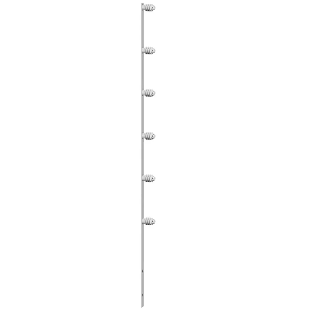 HASTE P/ CERCA 3/8 C/6 ISOLADORES - BRANCO<br/>
