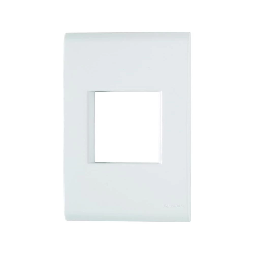 PLACA + SUPORTE 4X2 EM TERMOPLASTICO 2 POSTOS JUNTOS LINHA LIZ BRANCA<br/>