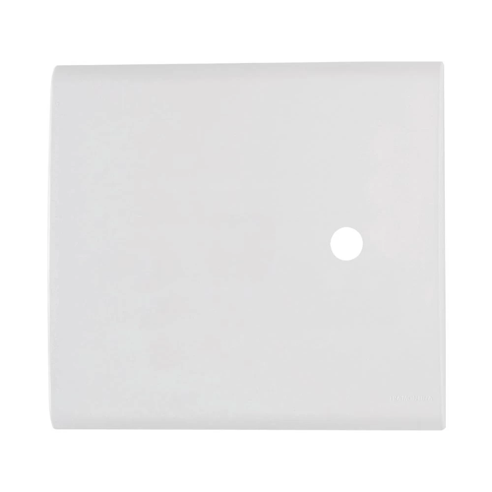 PLACA + SUPORTE 4X4 EM TERMOPLASTICO 1 FURO 9,5MM LINHA LIZ BRANCA<br/>